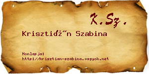 Krisztián Szabina névjegykártya