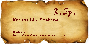 Krisztián Szabina névjegykártya